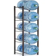 NEX&trade; Dark Brown 5 Tier 5 Gallon Metal Water Jug Holder Storage Rack