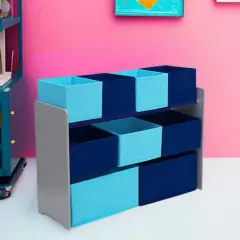 Delta Children Deluxe Multi Bin Toy Organizer with Storage Bins Blue