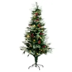 6ft. Fiber Optic Warm White LED Lights Artificial Christmas Tree