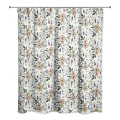 Fall Floral Pattern Shower Curtain