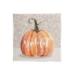 Stupell Industries Grateful Autumnal Pattern Pumpkin Wall Plaque Art