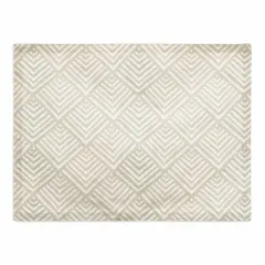 Watercolor Diamond Cotton Twill Placemat Cream