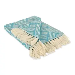 DII&reg; Teal Basket Weave Woven Throw