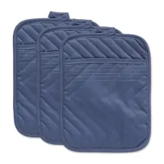 DII&reg; Quilted Potholders, 3ct. French Blue