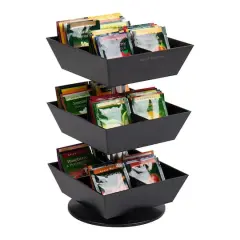 Mind Reader Anchor Collection 3-Tier 12-Compartment Black Tea and Condiment Carousel