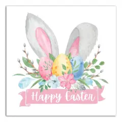 Happy Easter Banner 12" x 12" Canvas Wall Art