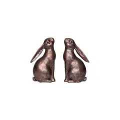 Hello Honey&reg; Bronze Bunny Bookends Set