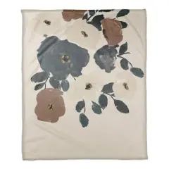 Rust & Cream Floral Coral Fleece Blanket