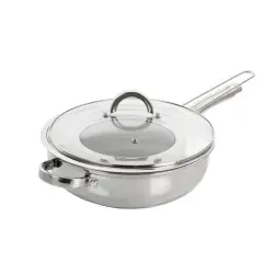 Oster Sangerfield 4qt. Stainless Steel Saut&eacute; Pan with Lid and Splatter Guard