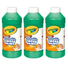 Crayola&reg; 3 Piece Washable Finger Paint, 16oz. Green