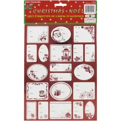 JAM Paper Red Foil Christmas Gift Tag Stickers