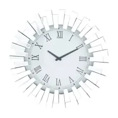 Silver MDF Glam Wall Clock, 20" x 3" x 20"