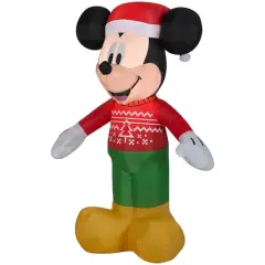3.5ft. Airblown&reg; Christmas Mickey in Ugly Sweater