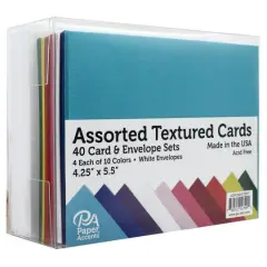 PA Paper&trade; Accents Textured Assortment Card & Envelope Set, 4.25" x 5.5"