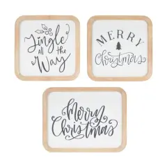 Jingle Merry Christmas Plaque Hanging Wall D&eacute;cor Set
