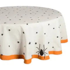DII&reg; 70" Black Stars Print Round Tablecloth