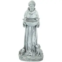15.5" St. Francis Outdoor Bird Feeder Garden Statue