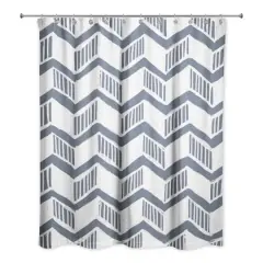 Chevron Shower Curtain Slate