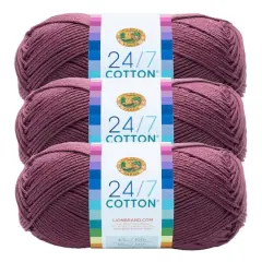 3 Pack Lion Brand&reg; 24/7 Cotton&reg; Yarn Lilac