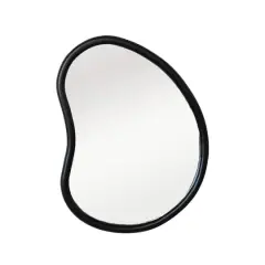 Hello Honey&reg; 27" Black Oblong Mango Wood Framed Wall Mirror