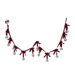 6ft. Red Bow & Silver Bell Garland by Ashland&reg;