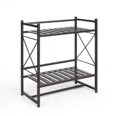 SunnyPoint 20" 2-Tier Metal Shelf Oil Rubbed Bronze