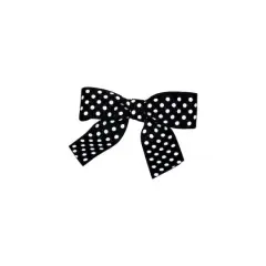 JAM Paper 3.25" Grosgrain Polka Dot Twist Tie Bows, 100ct. Black