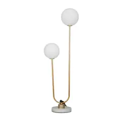 31" 2 Orb Table Lamp with Marble Base Gold 