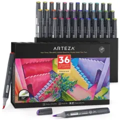 Arteza&reg; EverBlend&trade; Ultra 36 Color Deco Tones Dual Tip Art Marker Set