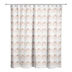 Curly Pumpkin Shower Curtain