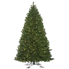 5.5ft. Pre-Lit Oregon Fir Outdoor Artificial Christmas Tree, Warm White Wide Angle LED Lights