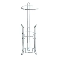 SunnyPoint 23.5" Chrome Bathroom Toilet Tissue Paper Roll Storage Holder Stand