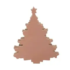 Hello Honey&reg; 8" Enameled Mango Wood Christmas Tree Blush