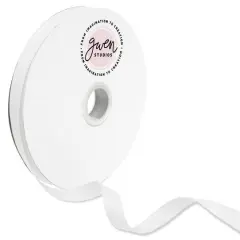 Gwen Studios Solid Grosgrain Ribbon White