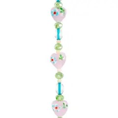Pink Lampwork Glass Heart Bead Mix by Bead Landing&trade;
