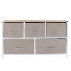 Simplify 5 Drawer Storage Dresser Beige