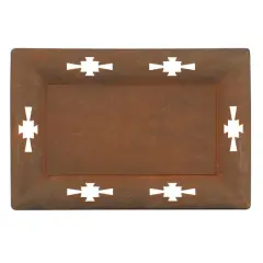 15" Red Rust Metal Tray Tabletop D&eacute;cor by Ashland&reg;