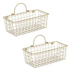 DII&reg; Small Wire Wall Baskets, 2ct. Gold
