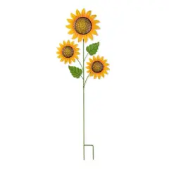Glitzhome&reg; 48.25" Fall Metal Sunflowers Yard Stake