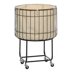 Black Contemporary Metal Storage Cart, 26" x 19"