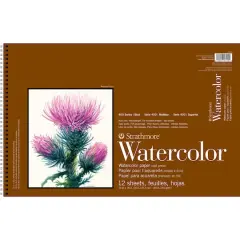 Strathmore Watercolor Paper Pad, 400 Series, Spiral-Bound, 12 Sheets, 12" x 18"