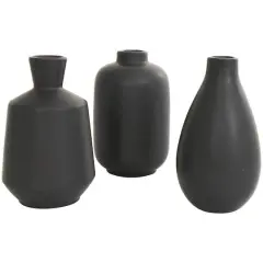 Black Ceramic Minimalistic Vase Set