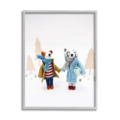 Stupell Industries Winter Holiday Gifts Dog Couple Framed Giclee Art Gray