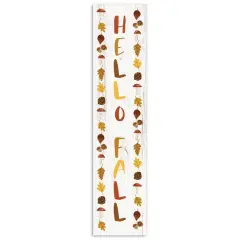 Hello Fall Leaf Border 10.5" x 47" Porch Leaner