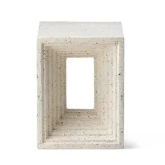 Glitzhome&reg; 17" Faux Terrazzo Square Garden Stool