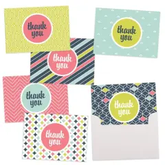 JAM Paper Modern Design Blank Thank You Cards & Envelopes, 36ct.