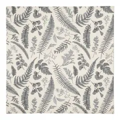 Gray Botanical Cotton Twill Dinner Napkin