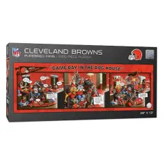 NFL Game Day in the Dog House 1,000 Piece Puzzle Cleveland Browns