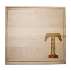 17" Floral Monogram Maple Cutting Board Floral Monogram T
