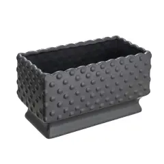 Hello Honey&reg; 11" Black Ceramic Hobnail Planter with Scalloped Edge